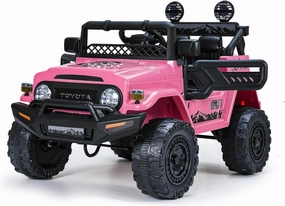 Licensed FJ Cruiser 12V 7AH Ride On Truck, Electric Car for Toddlers w/Remote Control, LED Lights, Spring Suspension, Bluetooth Speaker, FM Radio, Battery Powered Cars for Kids to Drive