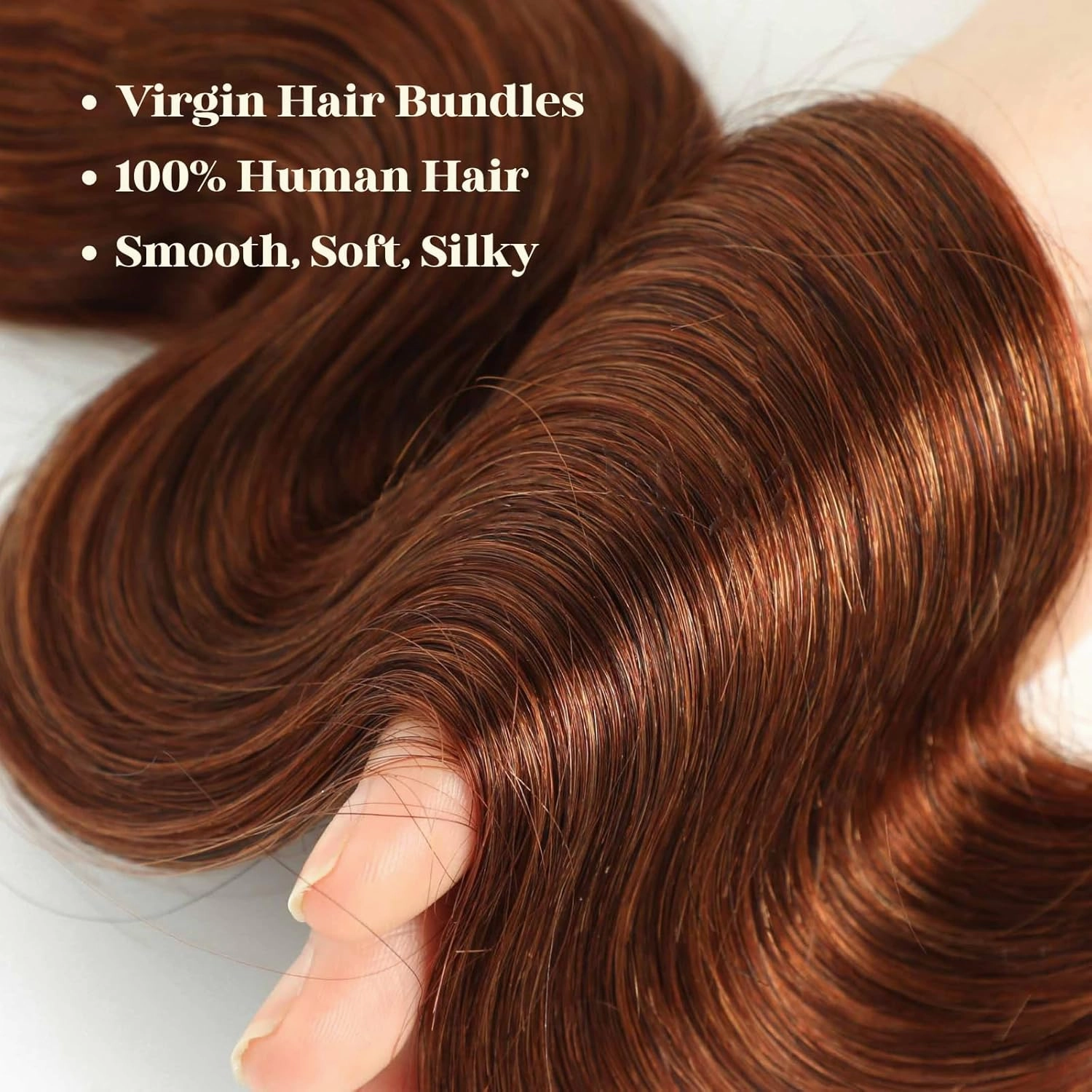 Light Brown Bundles with Closure Human Hair Body Wave, Color 30 Brown Body Wave Bundles   2x6 HD Lace Closure, 12A Virgin Brazilian Remy Hair Sew-In Weave 14 16 18   12 Inch
