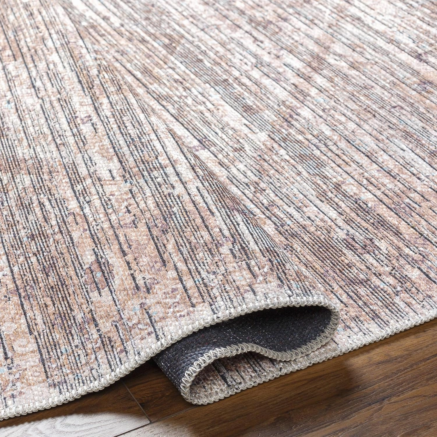 Livabliss Nolita Vintage Washable Area Rug, 7'7" x 9'6", Tan, (8' x 10')