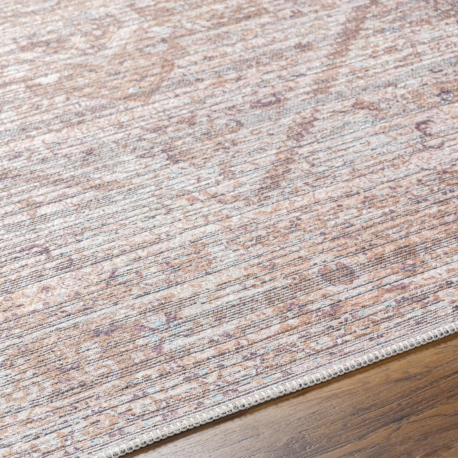Livabliss Nolita Vintage Washable Area Rug, 7'7" x 9'6", Tan, (8' x 10')