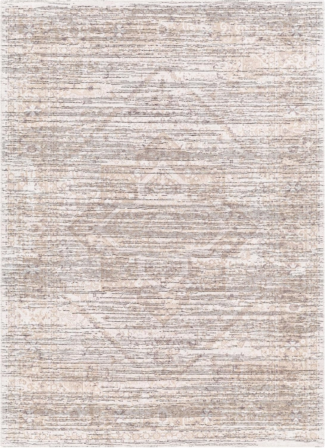 Livabliss Nolita Vintage Washable Area Rug, 7'7" x 9'6", Tan, (8' x 10')