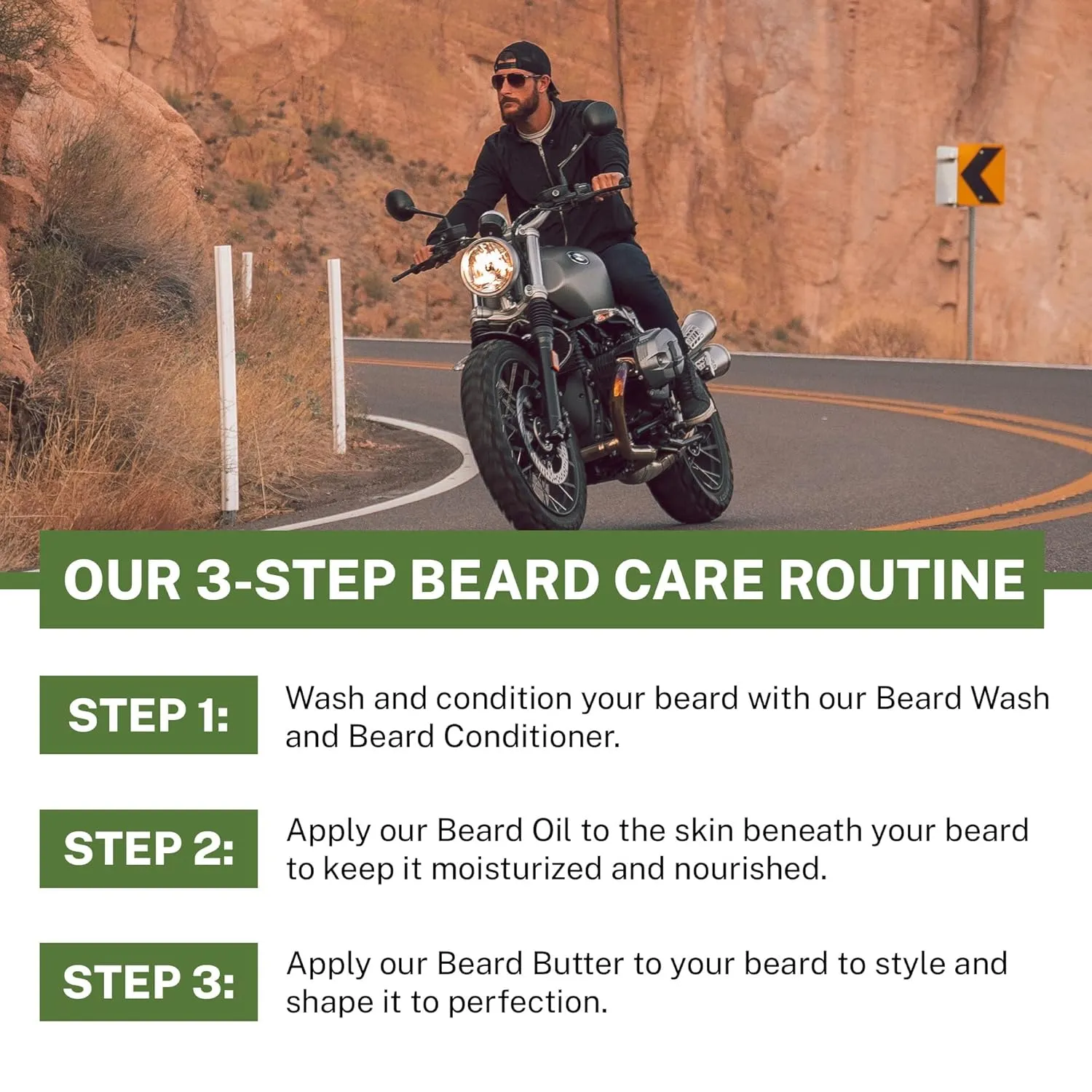 Live Bearded Complete Beard Grooming Kit - Wash, Conditioner, Butter and Oil - Made in the USA with All-Natural Ingredients - Mens Groom Set | Straight Up Unscented - Fragrance-Free