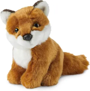 Living Nature Small Fox, Realistic Soft Cuddly Sitting Fox Toy, Naturli Eco-Friendly Plush, 6 Inches