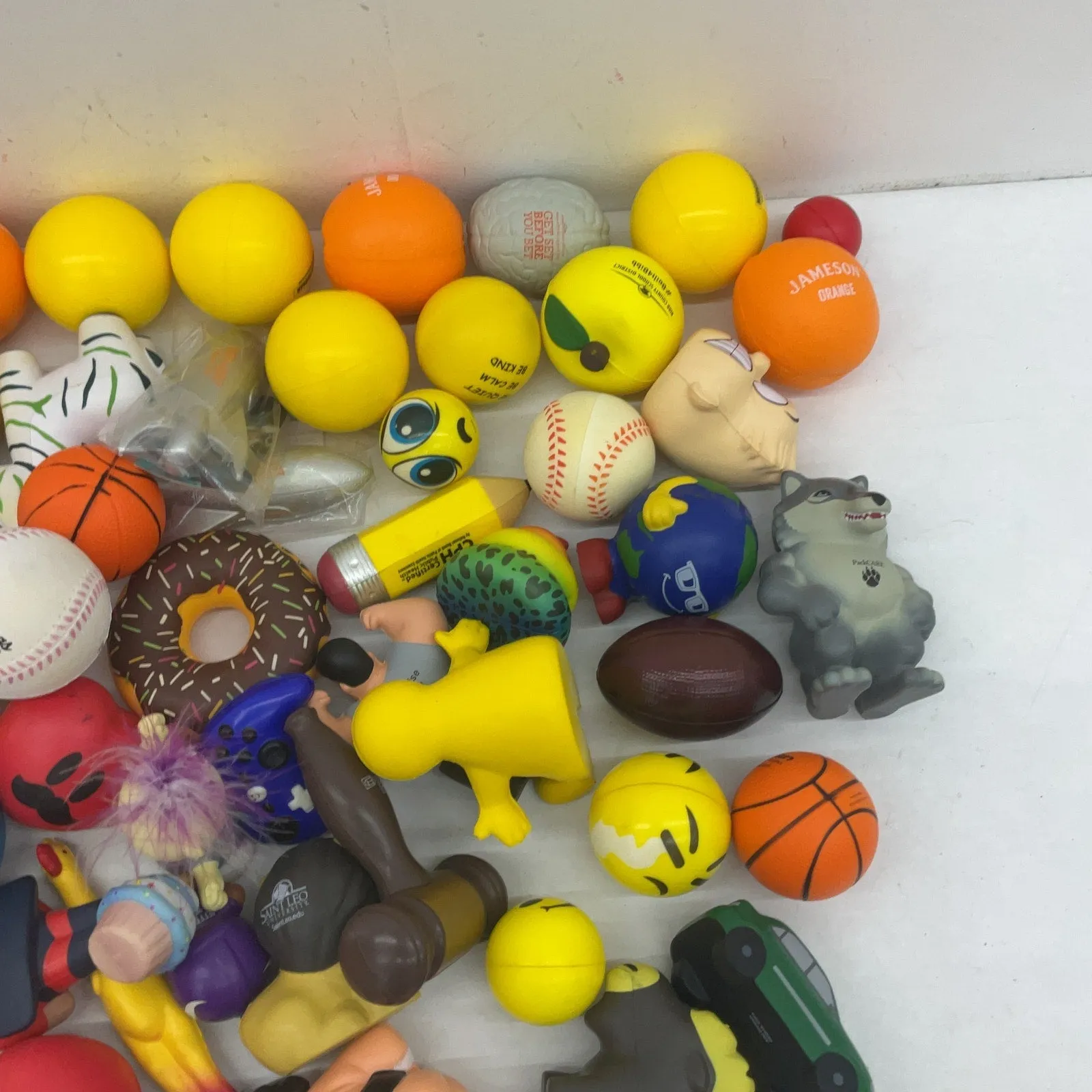 LOT 5 lbs Squishy Soft Foam Stress Ball Fidget Toys Cute Smiley Animal Figures