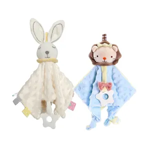 Loveys for Babies Lion Bunny Security Blanket Soft Plush Minky Blanket, Great Gift for Newborn Infant Toddler