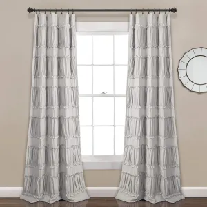 Lush Decor Nova Ruffle Window Curtain Panel Pair, 42"W x 84"L, Gray