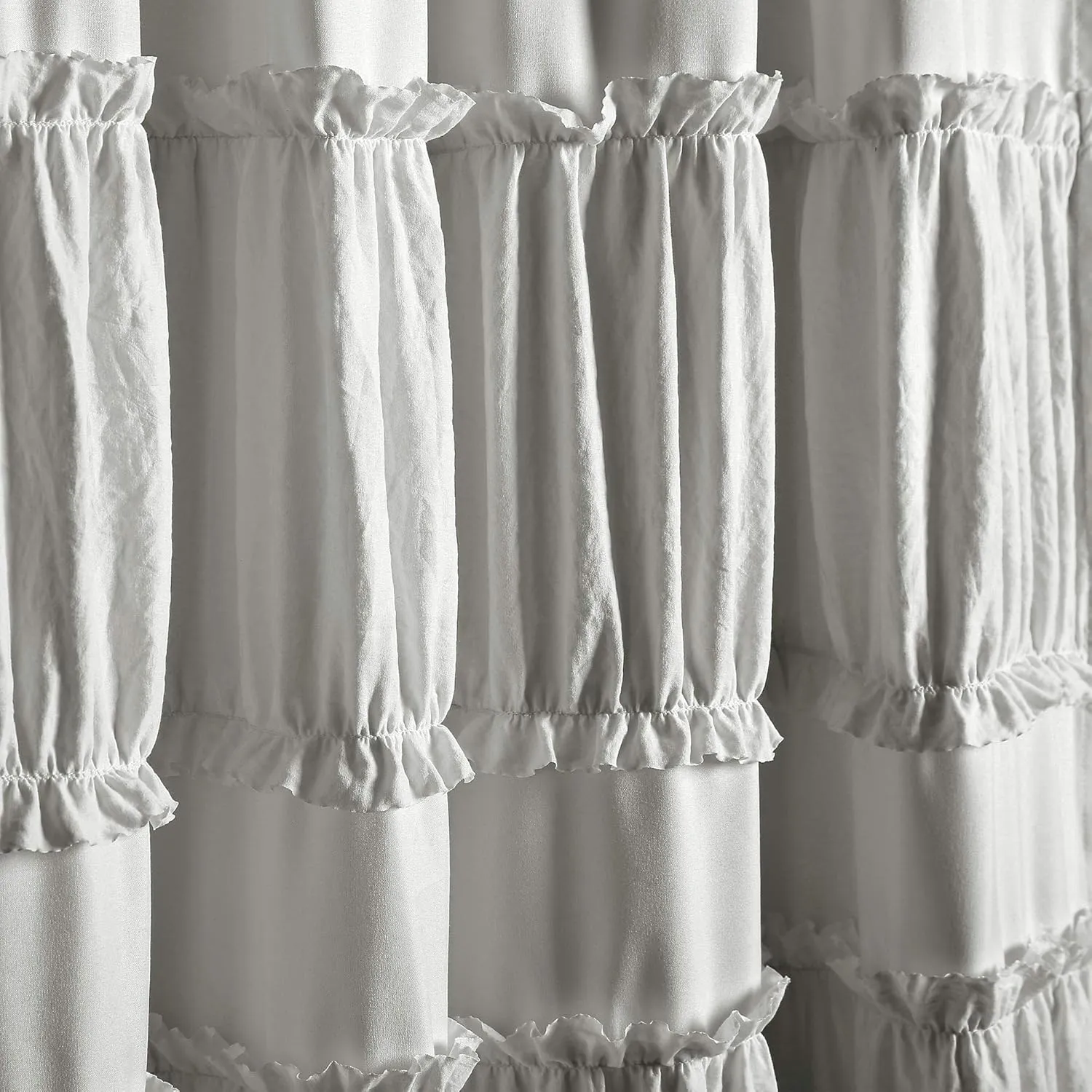 Lush Decor Nova Ruffle Window Curtain Panel Pair, 42"W x 84"L, Gray