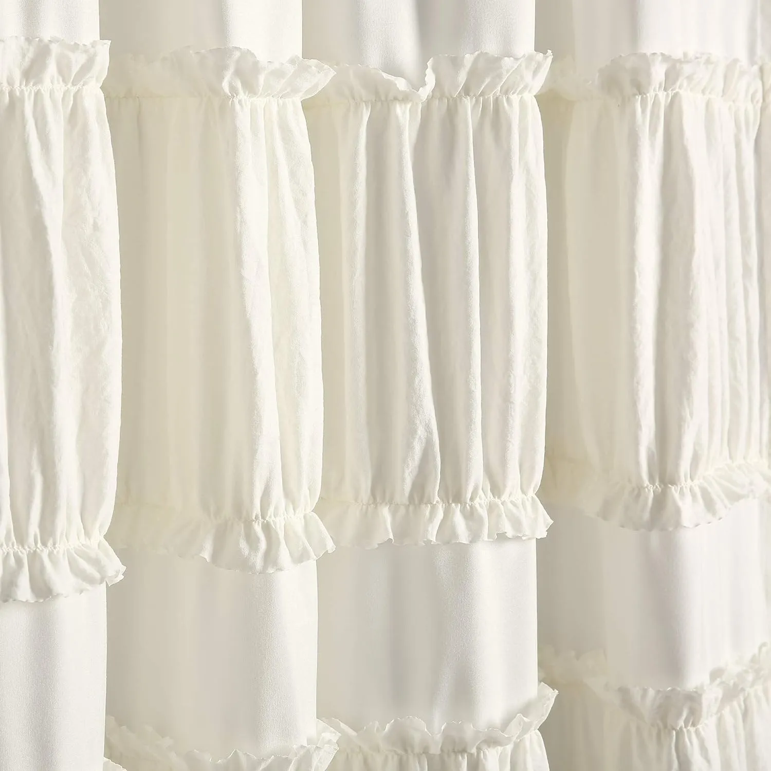 Lush Decor Nova Ruffle Window Curtain Panel Pair, 42"W x 84"L, Pale Yellow/Ivory