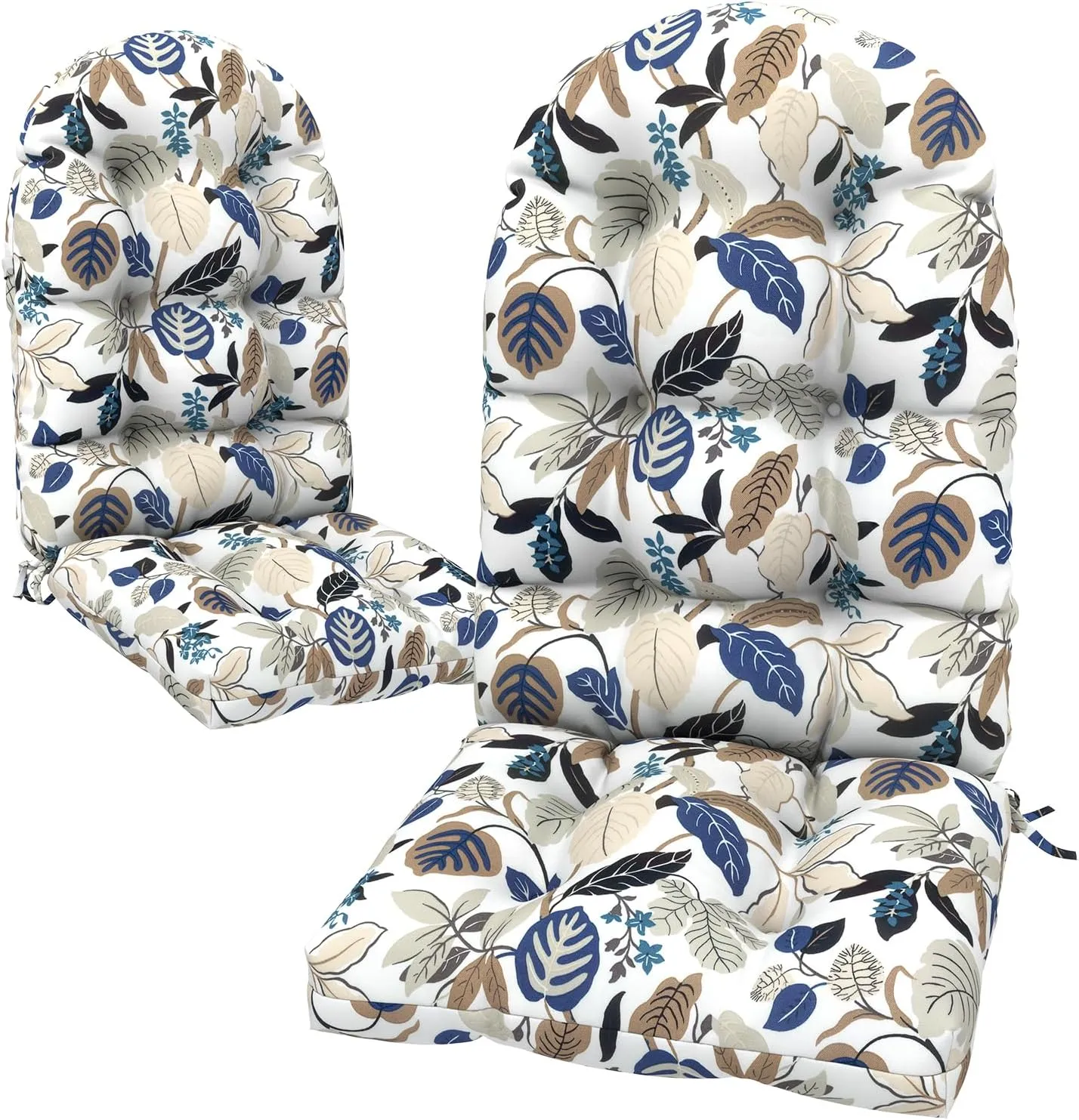 LVTXIII Outdoor Adirondack Chair Cushions, 44x19x4 Inch Non-Slip High Back Rocking Chair Cushion, Tufted Patio Lounge Cushion Seat Cushion, Set of 2, Breeze Leaves Beige