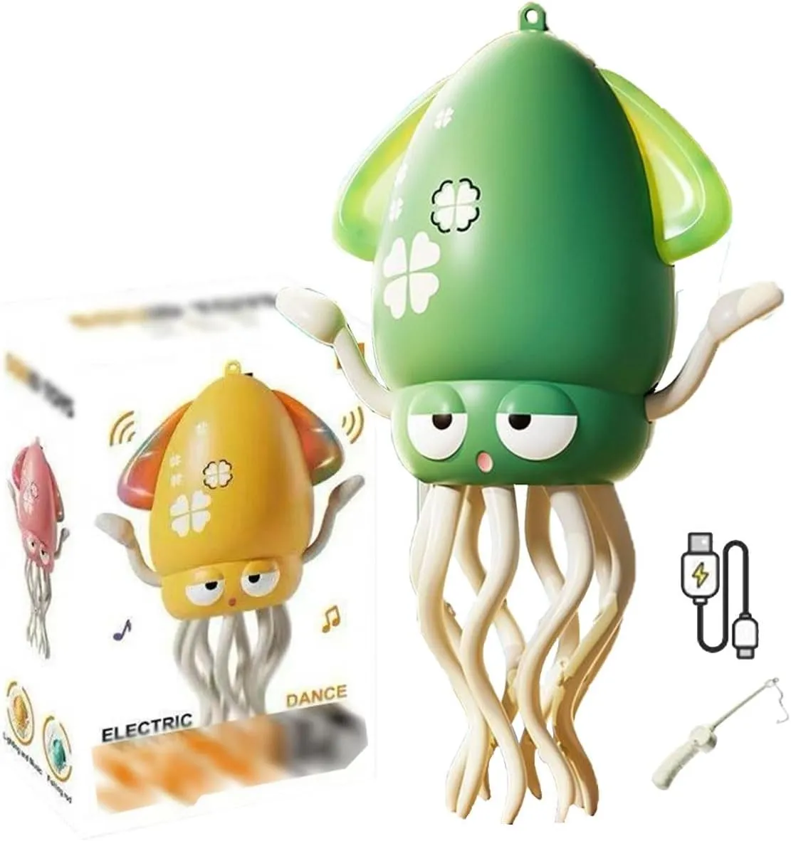 Magic Dancing Octopus Toy, Smart Tentacle Explorer, Playful Crazy 8-Leg Auto-Dance Octopus Toy, Crawling Dancing Automatic Obstacle Sensor Toys, Wiggly Wonder Octopuss Pet Toys for Indoor Cat Dog(Gree