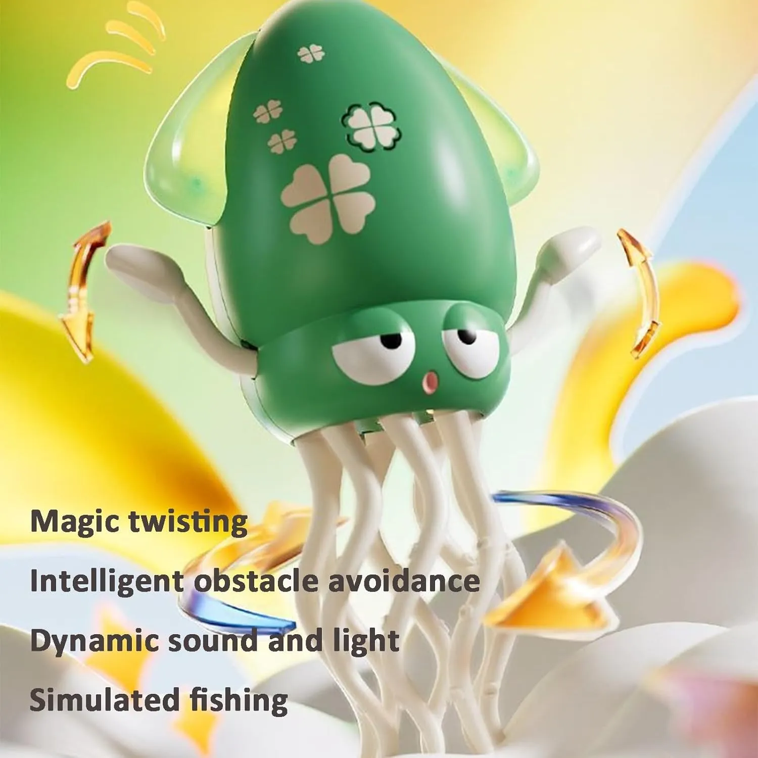 Magic Dancing Octopus Toy, Smart Tentacle Explorer, Playful Crazy 8-Leg Auto-Dance Octopus Toy, Crawling Dancing Automatic Obstacle Sensor Toys, Wiggly Wonder Octopuss Pet Toys for Indoor Cat Dog(Gree