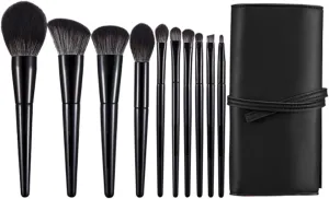 Make Up Brushes Set Makeup Brushes 10-Piece Makeup Brush Set Eyeshadow Foundation, Blush Brushes Makeup Bag Makeup Tools Set(Black)