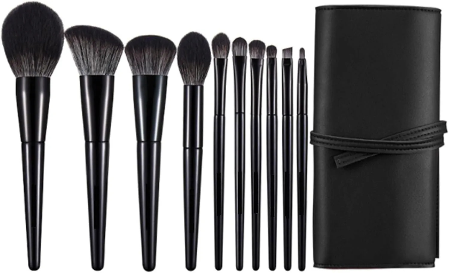 Make Up Brushes Set Makeup Brushes 10-Piece Makeup Brush Set Eyeshadow Foundation, Blush Brushes Makeup Bag Makeup Tools Set(Black)