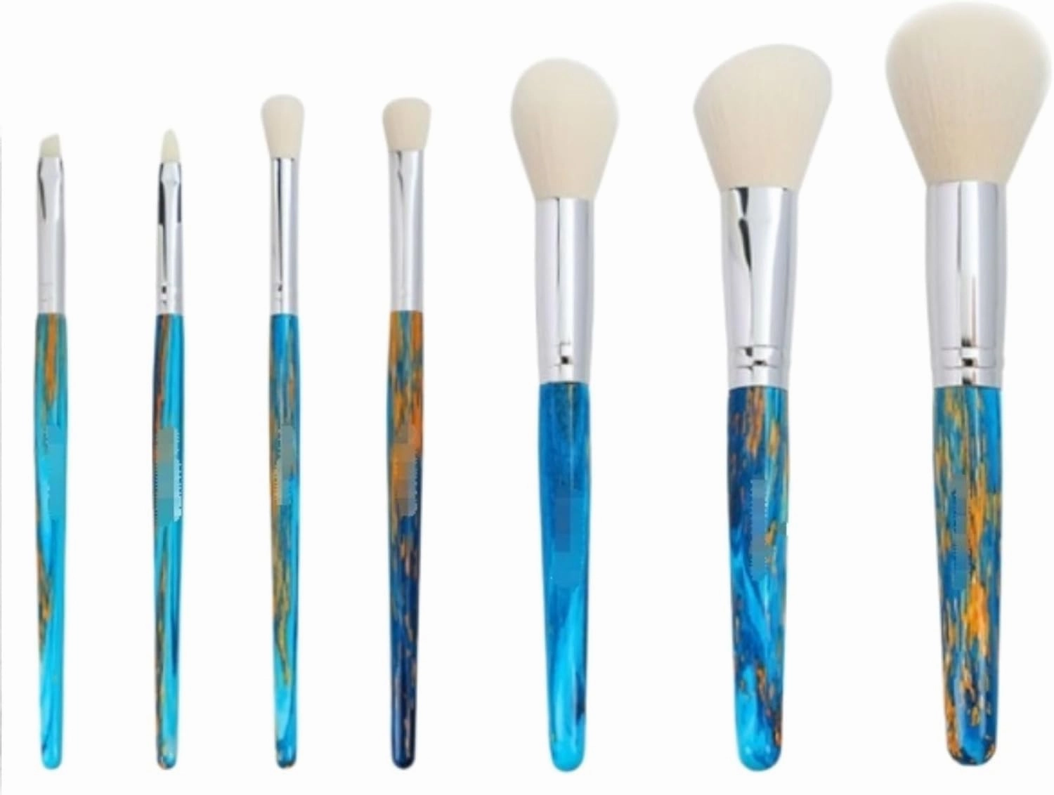 Make Up Brushes Set Makeup Brush Set Blue 7-Piece Set Suitable for Eye Brushes and Facial Contour Brushes Makeup Tools Set