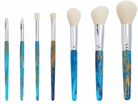 Make Up Brushes Set Makeup Brush Set Blue 7-Piece Set Suitable for Eye Brushes and Facial Contour Brushes Makeup Tools Set