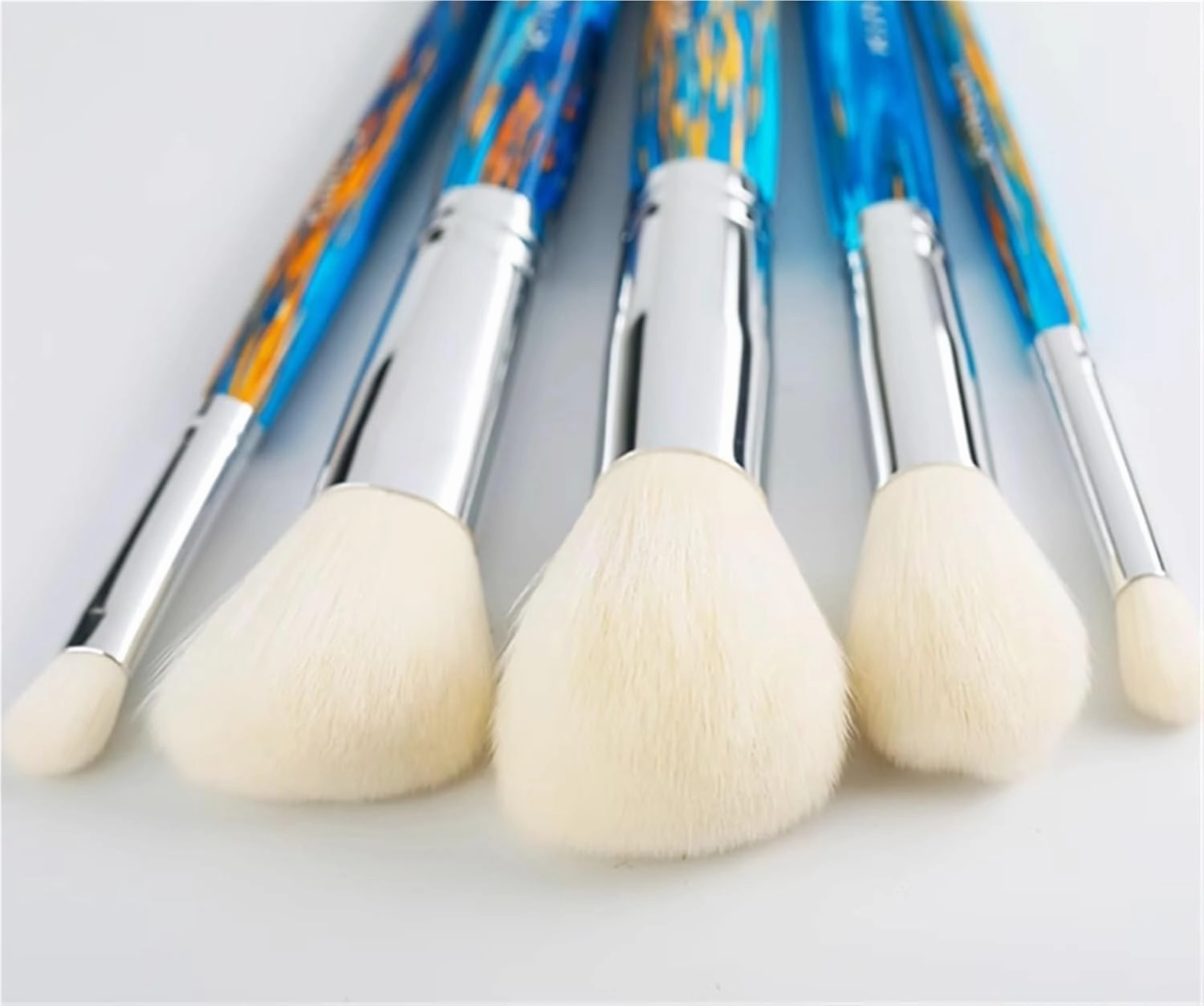 Make Up Brushes Set Makeup Brush Set Blue 7-Piece Set Suitable for Eye Brushes and Facial Contour Brushes Makeup Tools Set