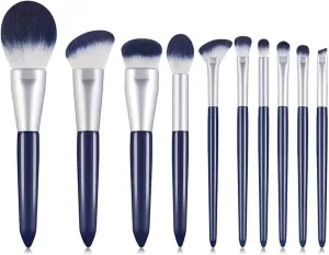 Makeup Brush 10 Pieces Foundation Makeup Brushes Set Eyeshadow Powder Wood Handle Concealer Cosmetic Eyebrow Eyelash Beauty Tool (Color : A, Size : 10pcs)