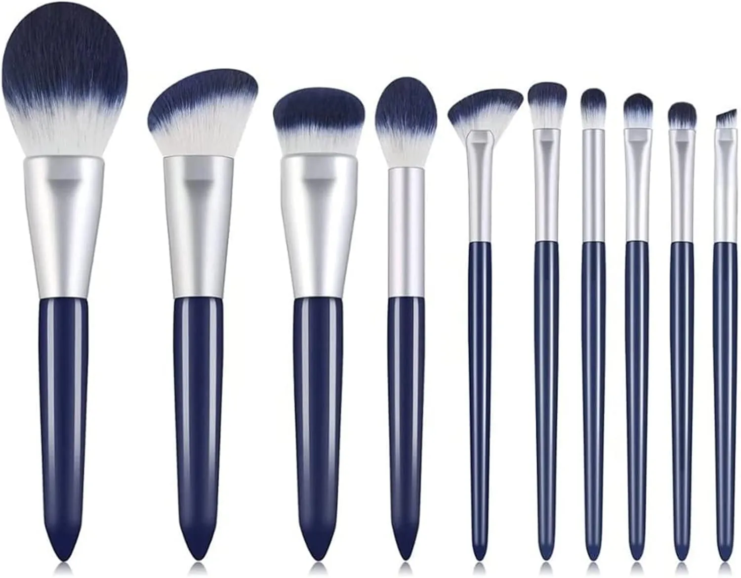 Makeup Brush 10 Pieces Foundation Makeup Brushes Set Eyeshadow Powder Wood Handle Concealer Cosmetic Eyebrow Eyelash Beauty Tool (Color : A, Size : 10pcs)