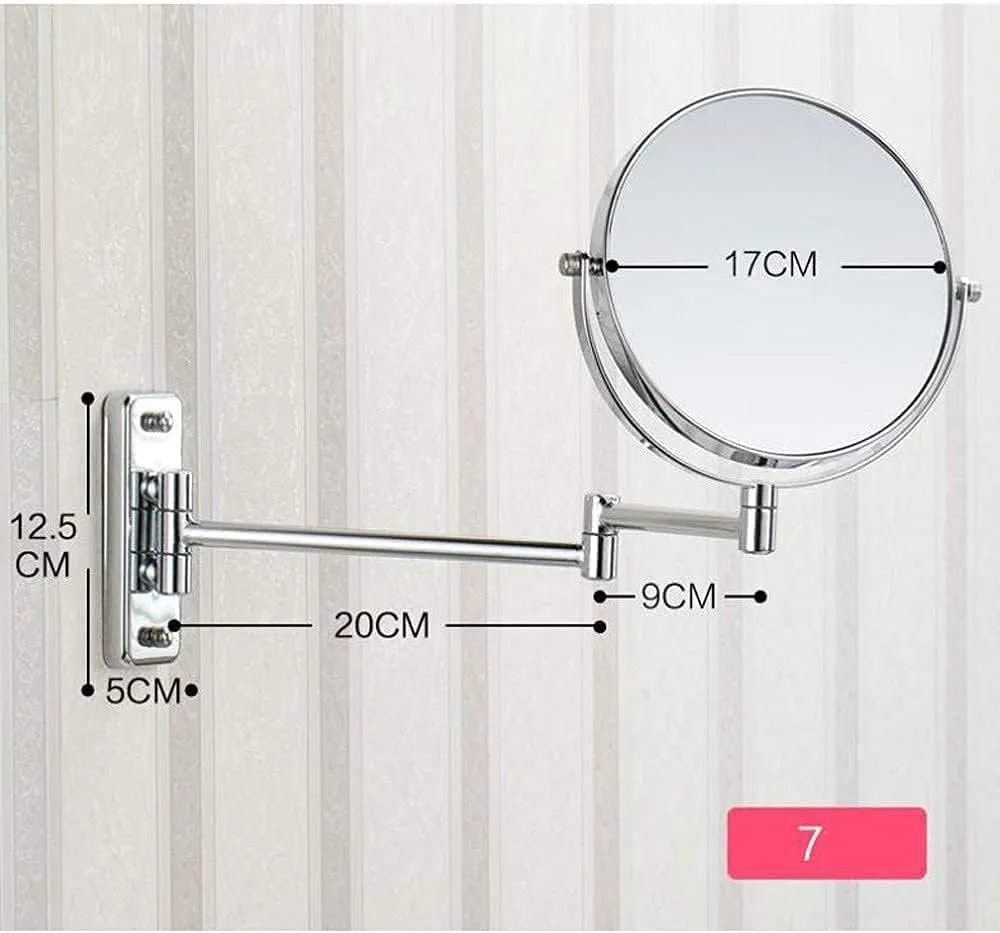 Makeup Mirror Vanity Mirror Wall Mount Makeup Mirror,Metal Folding High-Definition Vanity Mirror Double-Sided Mirror Bathroom Beauty Mirror Cosmetic Mirror,7 inch