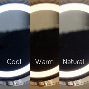Makeup Mirror Hotel Wall Mounted Bright Lighted Makeup Mirrors with LED Light and Magnification Chrome Polished Plug in, High-end