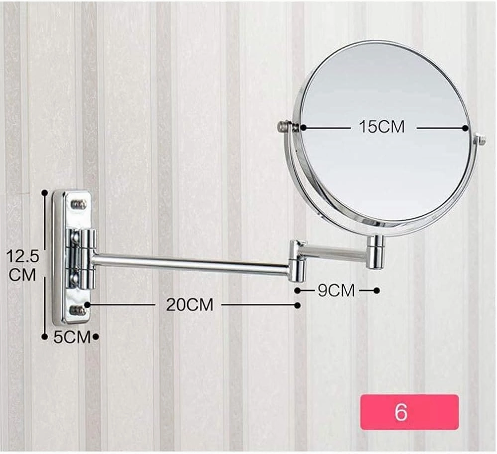 Makeup Mirror Vanity Mirror Wall Mount Makeup Mirror,Metal Folding High-Definition Vanity Mirror Double-Sided Mirror Bathroom Beauty Mirror Cosmetic Mirror(6 inch)