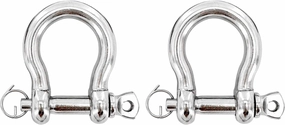 Marine 2pcs Anchor Shackle 316 Stainless Steel Anti-Off Bow Shackle with Locking Ring 1/2 inch (12mm)