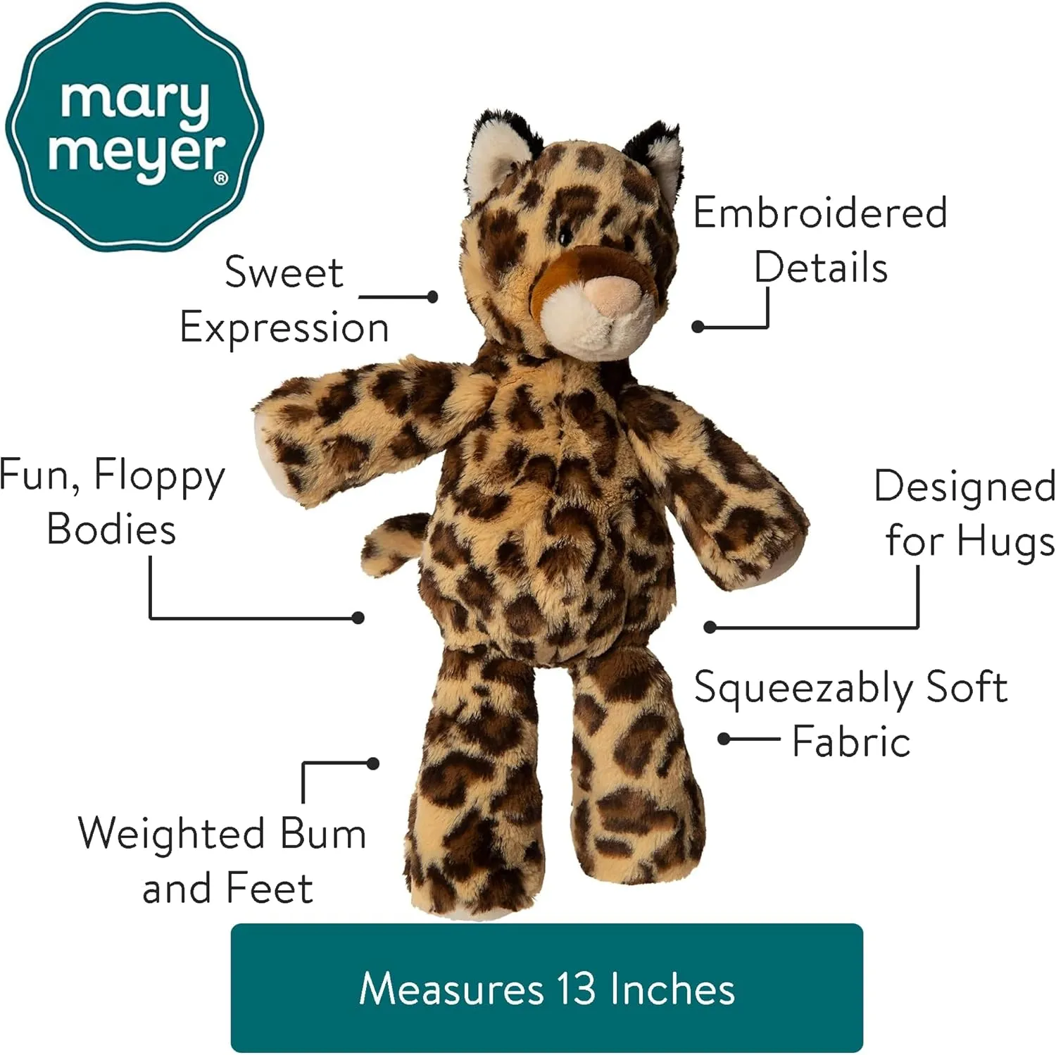 Mary Meyer Marshmallow Zoo Stuffed Animal Soft Toy, 13-Inches, Leopard