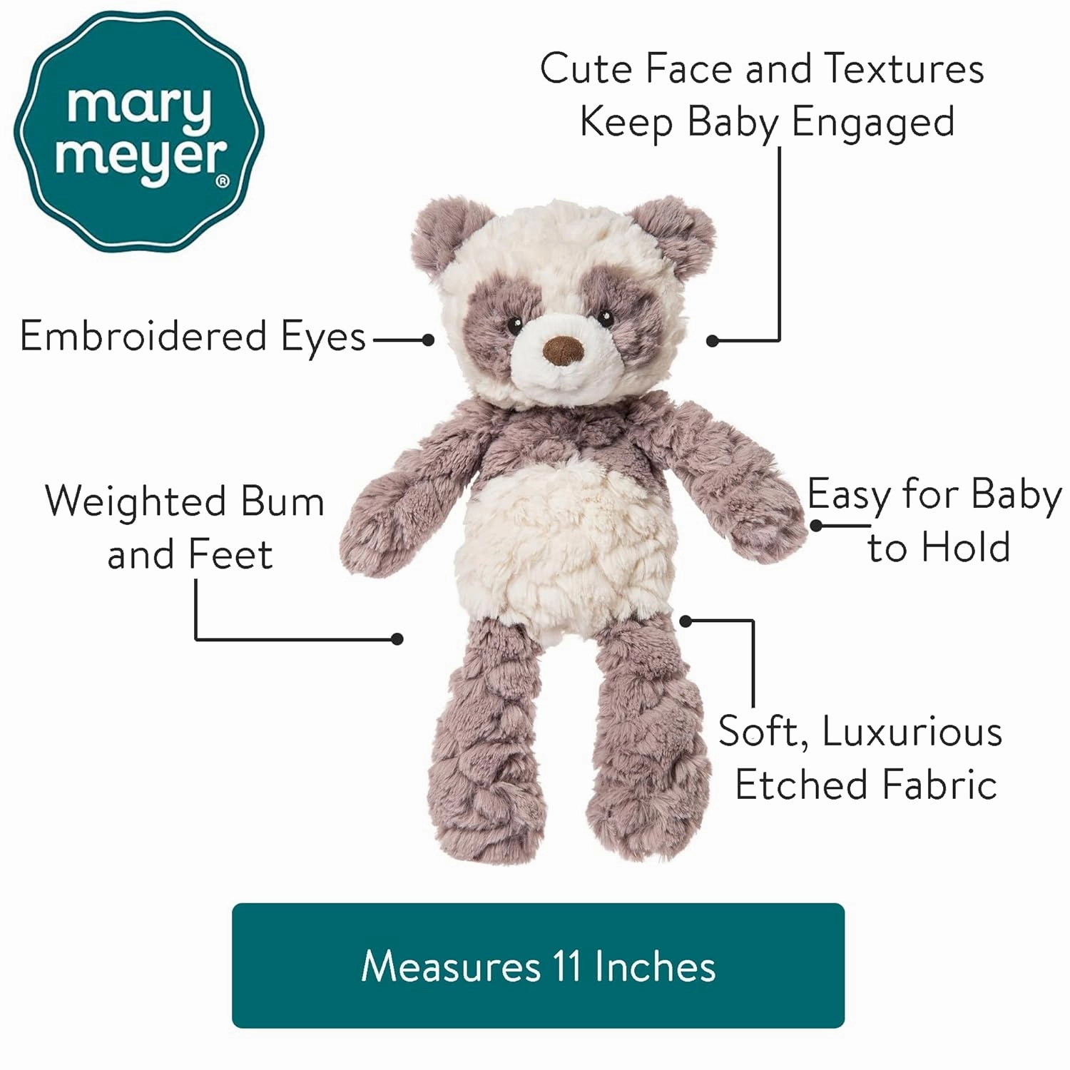 Mary Meyer Putty Nursery Soft Toy, Panda, 11 Inch (Pack of 1)
