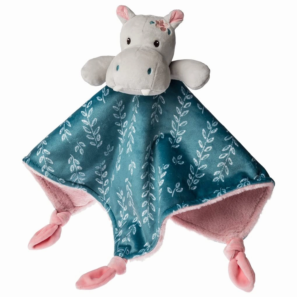 Mary Meyer Stuffed Animal Lovey Security Blanket, 13 x 13-Inches, Jewel Hippo