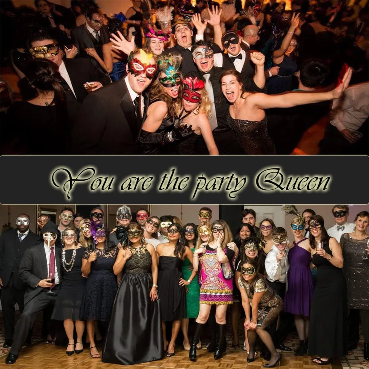 Masquerade Mask for Women Shiny Rhinestone Venetian Party Prom Ball Metal Mask
