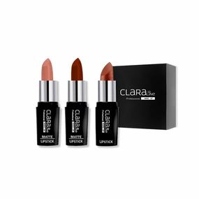 Matte Lipstick Makeup Set for Women, 3 Pcs, Sweet Cranberry, Fashionable Colors, Paraben Free, Non-Sticky, Long Lasting Wear, Gift Set