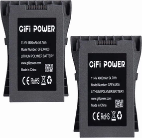 MaximalPower Mini Intelligent Flight Battery 11.4V 4800mAh Drone Battery for Eachine EX4 Pro, JJRC X12, CFly Faith Drone (2 Pack)