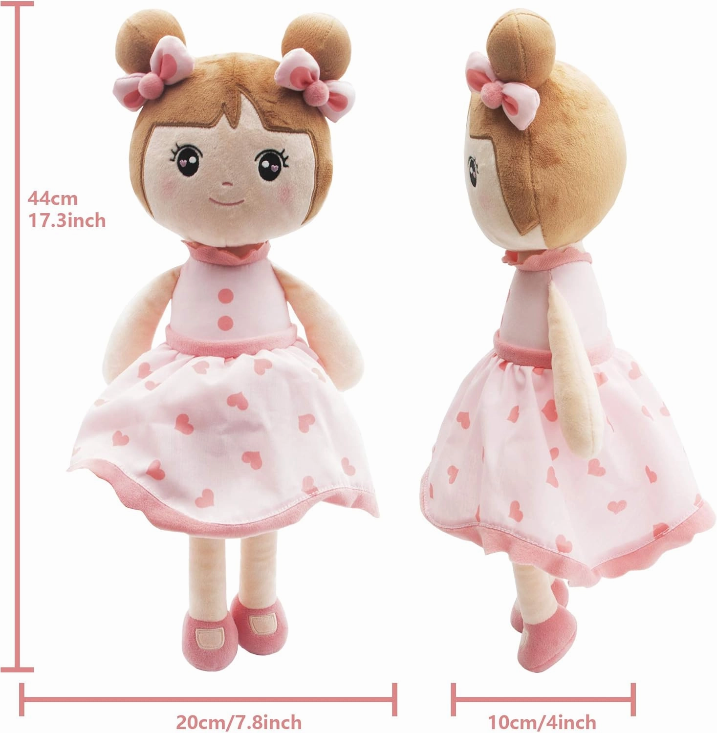 Maxshop 17'' Plush Dolls Baby Girl Toy Gifts Stuffed Doll Super Soft Plush Toy Pink with Gift Box (Pink Doll)