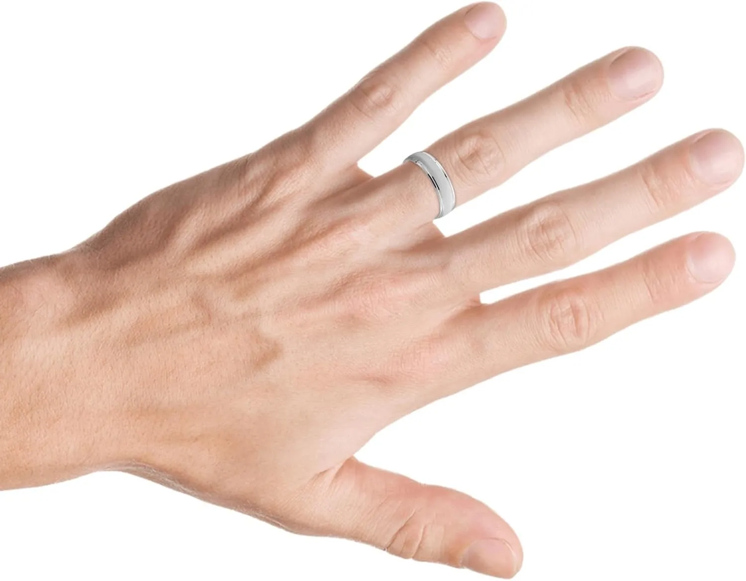 Mens 950 Platinum 6mm Brushed Wedding Band Ring