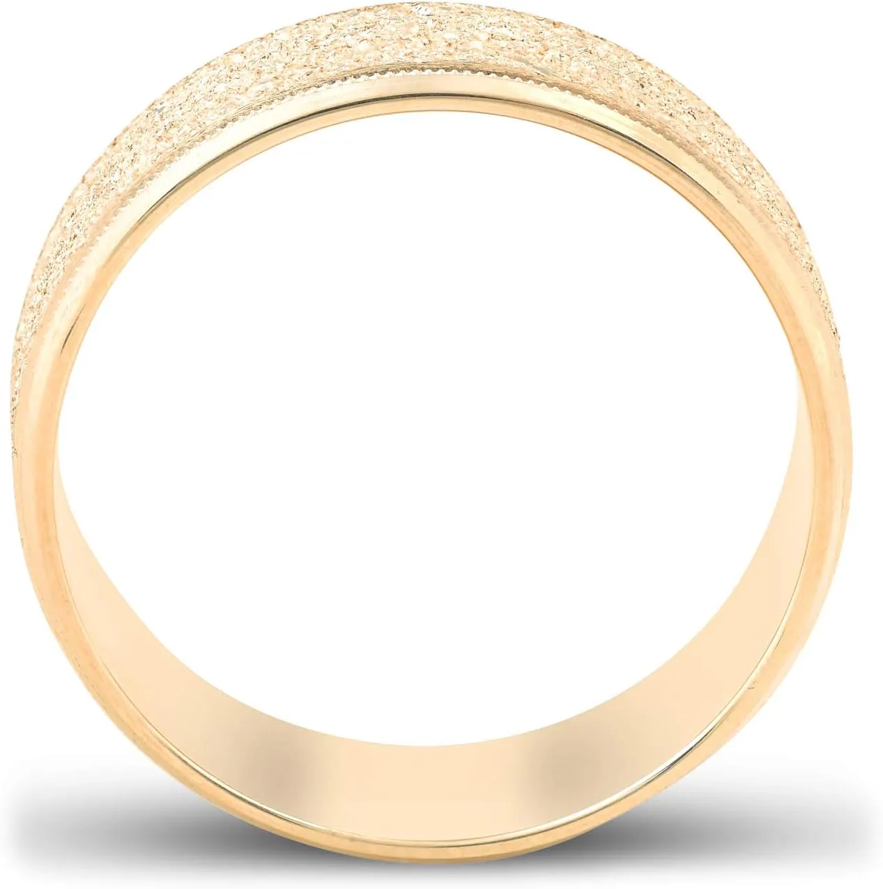 Mens Brushed Wedding Band Solid 10K Yellow Gold Ring 8mm Wide