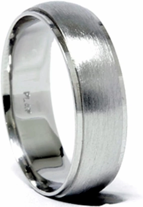 Mens 950 Platinum 6mm Brushed Wedding Band Ring New