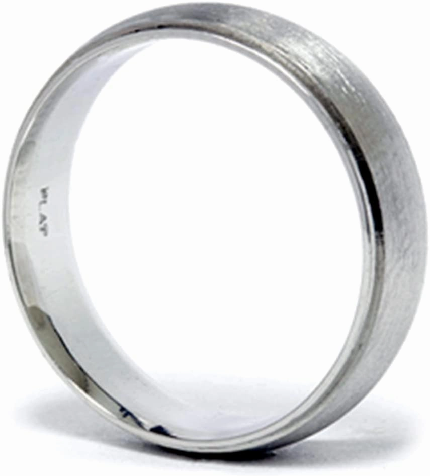 Mens 950 Platinum 6mm Brushed Wedding Band Ring New