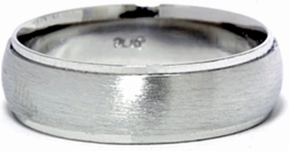 Mens 950 Platinum 6mm Brushed Wedding Band Ring New