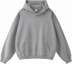 Mens Oversized Cotton Heavyweight Vintage Washed Hoodie Couples Streetwear