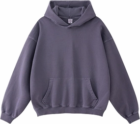 Mens Oversized Cotton Heavyweight Vintage Washed Hoodie Couples Streetwear