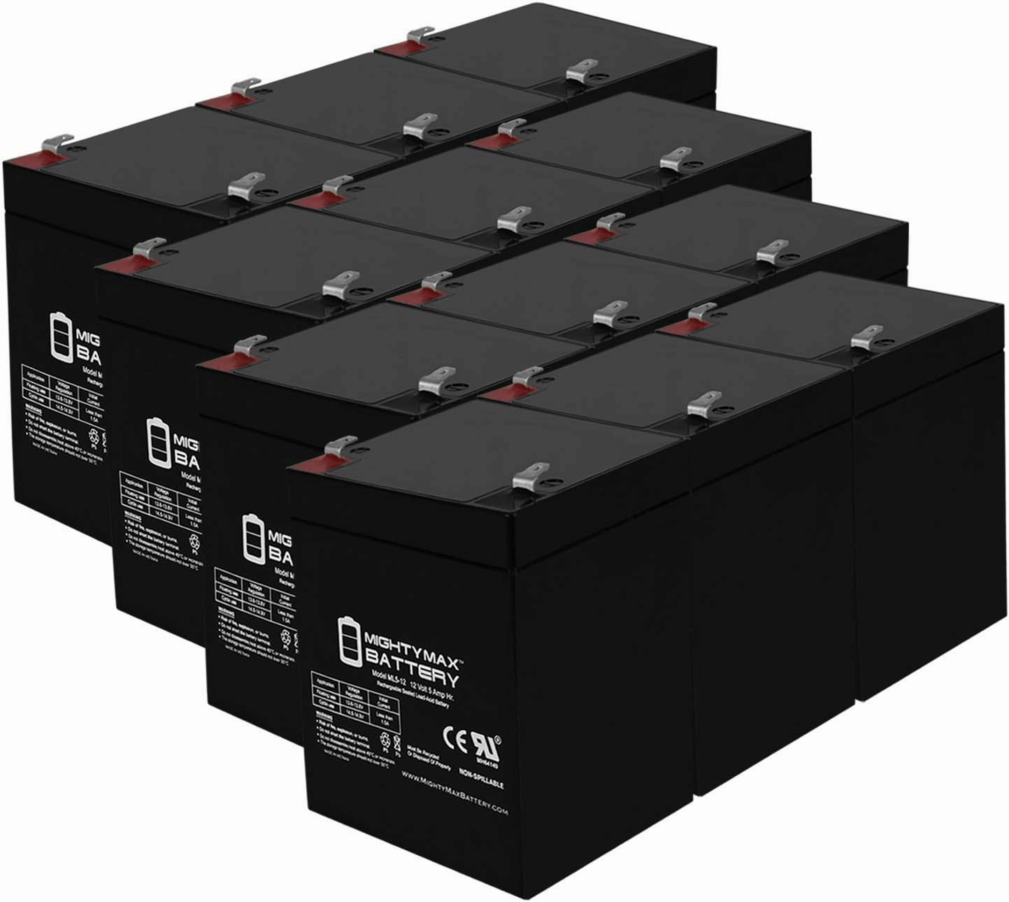 Mighty Max Battery 12V 5AH SLA Battery Replacement for Mini-X XC50GTB Scooter - Pack of 12