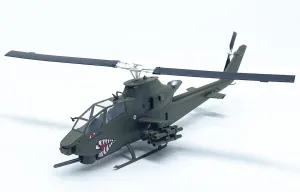 Military Fighter Plastic Die Cast Model, 1/72 Scale USA AH-1F Cobra Helicopter Model, Adult Toys and Decorations, 7.3 x 8.7Inch