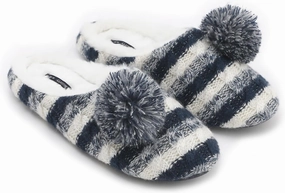 Millffy Women's Knitted Slippers Memory Foam Fuzzy pom Ball Hosue Bedroom Ladies Girls Jelly Slides