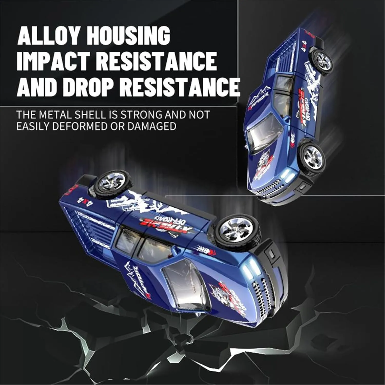 Mini Rc Drift Car, 1/64 Scale Alloy Truck, Remote Control 4x4 Off-Road Vehicle, USB Rechargeable, Mini Toys for Kids Adult