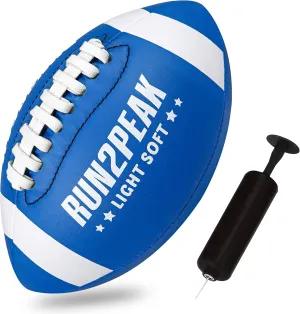 Mini Soft Football for Kids Toddler - 8" PU Leather and Foam Layer Small Footballs - Safe Lightweight Indoor Outdoor Beach Water Pool Sports Toys for Summer Outside Games Play with Pump