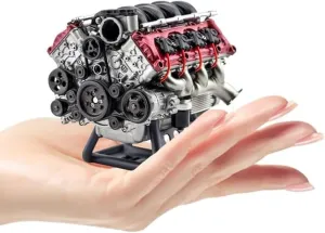 Mini V8 Engine Kits That Runs, MAD Small Engine Kit for Adults to Build V8 Engines Suit for RC Cars AX90104 SCX10Ⅱ Capra VS4-10 Pro/Ultra, High Simulation Educational Toy (V8 Engine)