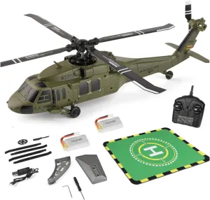 Mini WL K170 Black Hawkk Helicopter for Adults, WL K170 Black Hawkk UH-60L 170 2.4G 4CH Flybarless RC Helicopter, Outdoor Hobby RC Toy Model (RTF Version)
