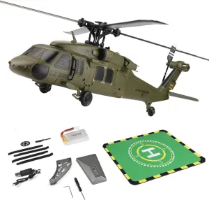 Mini WL K170 Black Hawkk Helicopter for Adults, WL K170 Black Hawkk UH-60L 170 2.4G 4CH Flybarless RC Helicopter, Outdoor Hobby RC Toy Model (RTF Version)