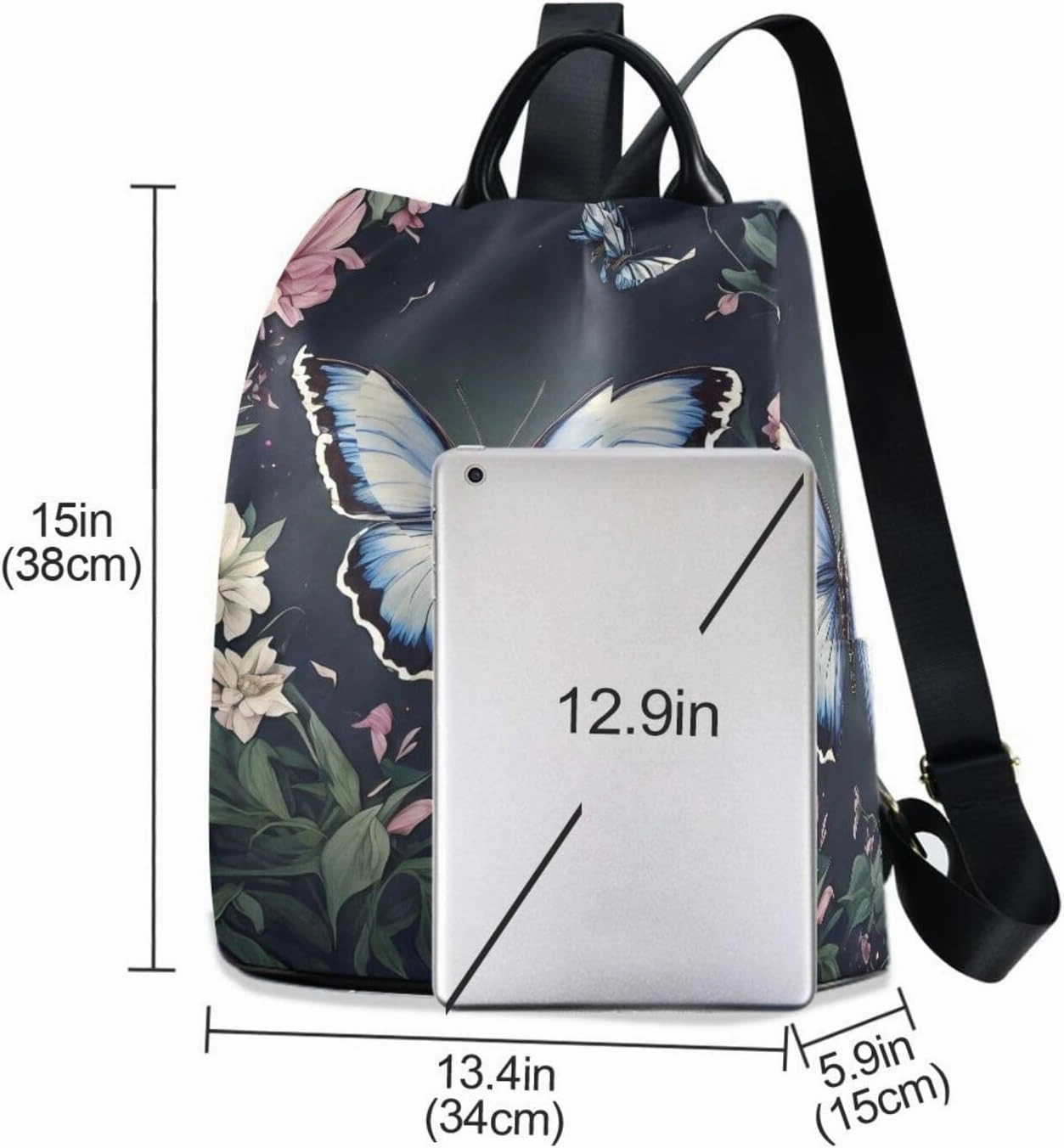 Mini Backpack Women Travel Handbag Shoulder Bag Anti Theft Backpack for women for Outing Shopping Traveling Going Out Butterfly Pattern 2
