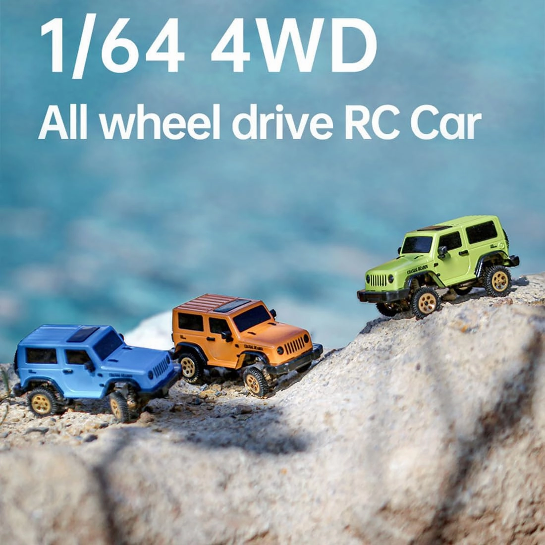 Mini Off-Road Vehicle with FPV Camera, 1/64 Scale 2.4G Full Proportional RC Electric 4WD Climbing Car Remote Control Drift Car Gift (FPV Goggles Version)